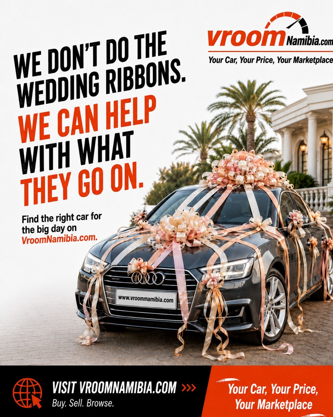 We don't do the wedding Ribbons. We can help with what they go on.