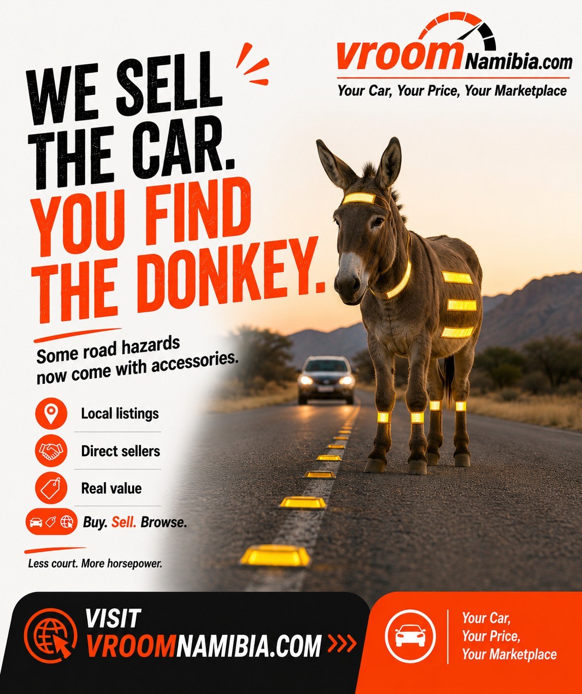 We sell the car, you find the Donkey.